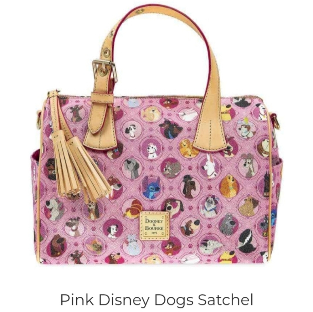 DOONEY &Bourke Limited Edition Pink Disney Dogs  Satchel Barrel Bag Speedy Style